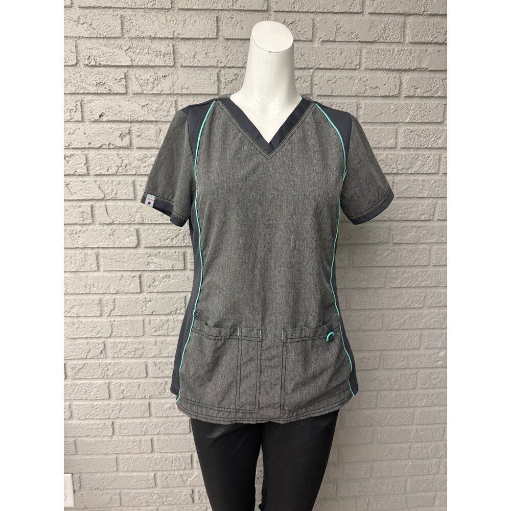 Scrub Star Gray Scrub Top Size XS
